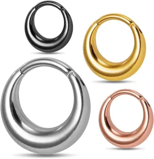 MOQIKAKA16G 8mm Septum Rings - Stainless Steel Segment Nose Rings for Women Men - Hinged Segment Nose Helix Cartilage Clicker Hoop Earrings for Daith Rook Tragus Piercing