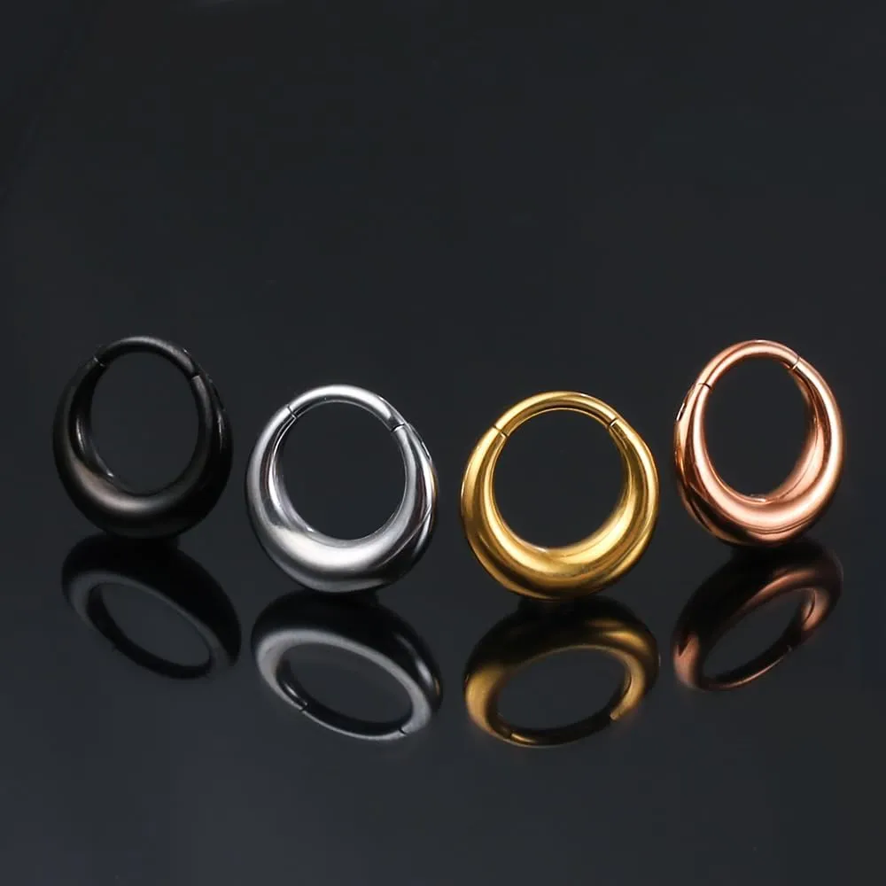 MOQIKAKA16G 8mm Septum Rings - Stainless Steel Segment Nose Rings for Women Men - Hinged Segment Nose Helix Cartilage Clicker Hoop Earrings for Daith Rook Tragus Piercing