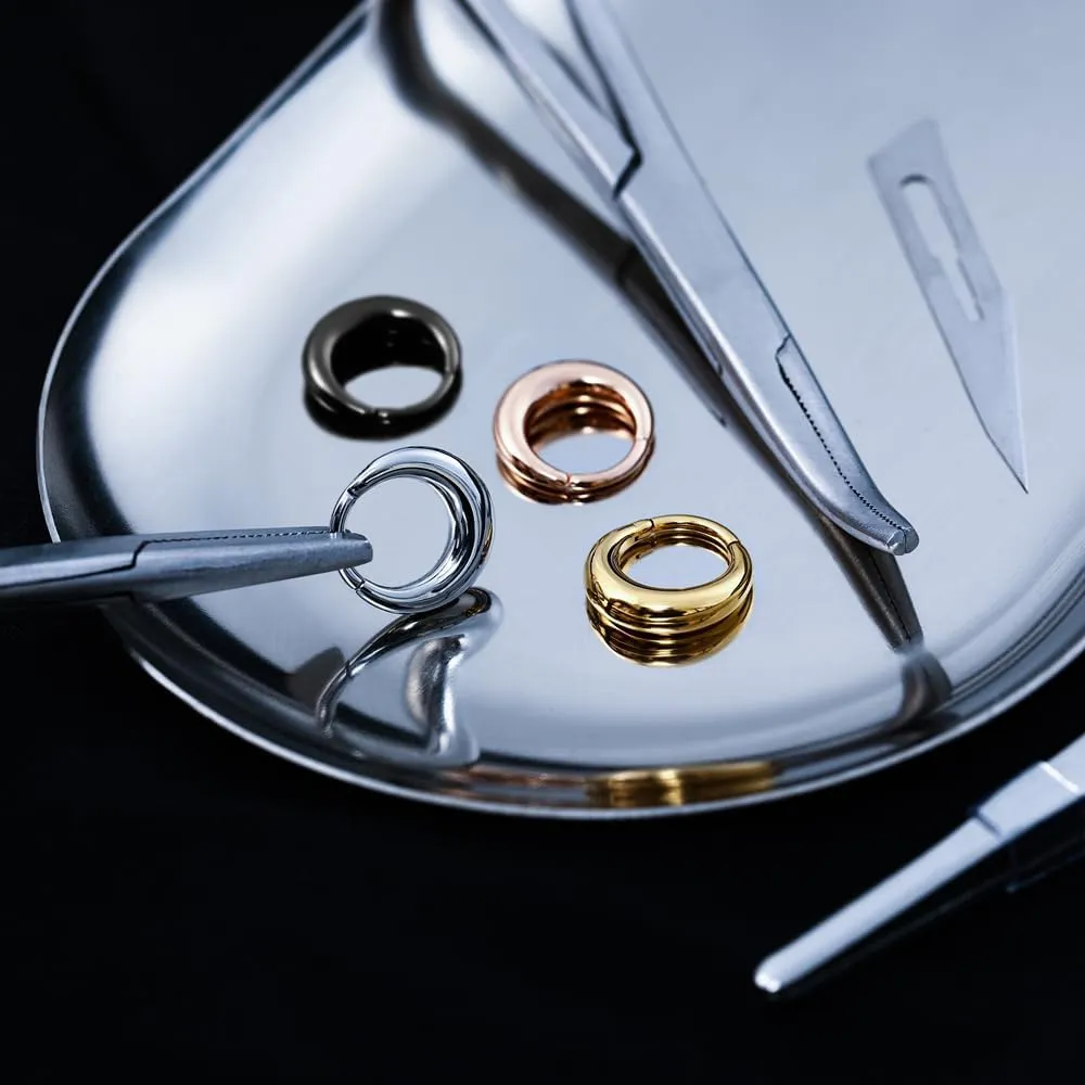 MOQIKAKA16G 8mm Septum Rings - Stainless Steel Segment Nose Rings for Women Men - Hinged Segment Nose Helix Cartilage Clicker Hoop Earrings for Daith Rook Tragus Piercing