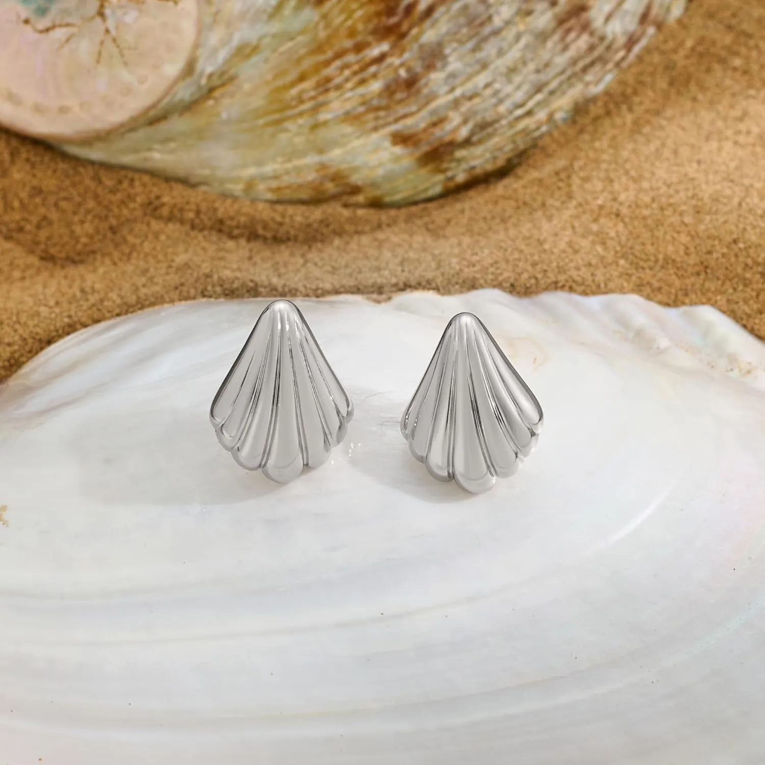 MUYAN Chunky Gold Textured Earrings for Women Trendy Minimalist Large Chunky Studs Fashion Jewelry