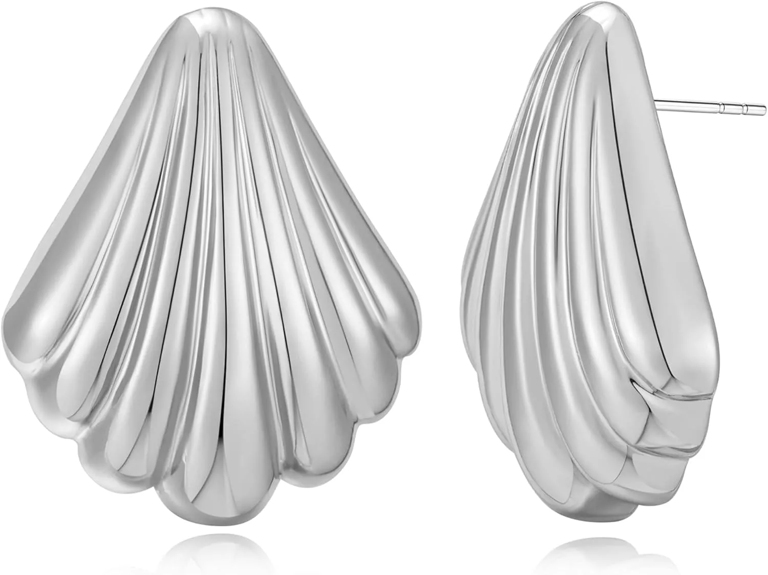 MUYAN Chunky Gold Textured Earrings for Women Trendy Minimalist Large Chunky Studs Fashion Jewelry
