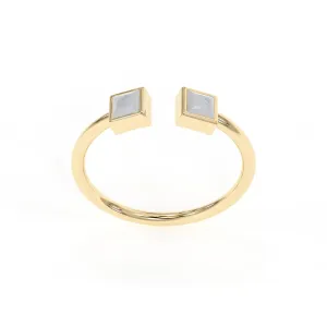 Natural Moonstone Rings, 18K Gold Rings for Women Teen Girls That Don't Tarnish - Real 925 Sterling Silver Rings, Stackable, Chunky, Dainty June Birthstone Gifts (Anillos Para Mujer, Square - Size 6)