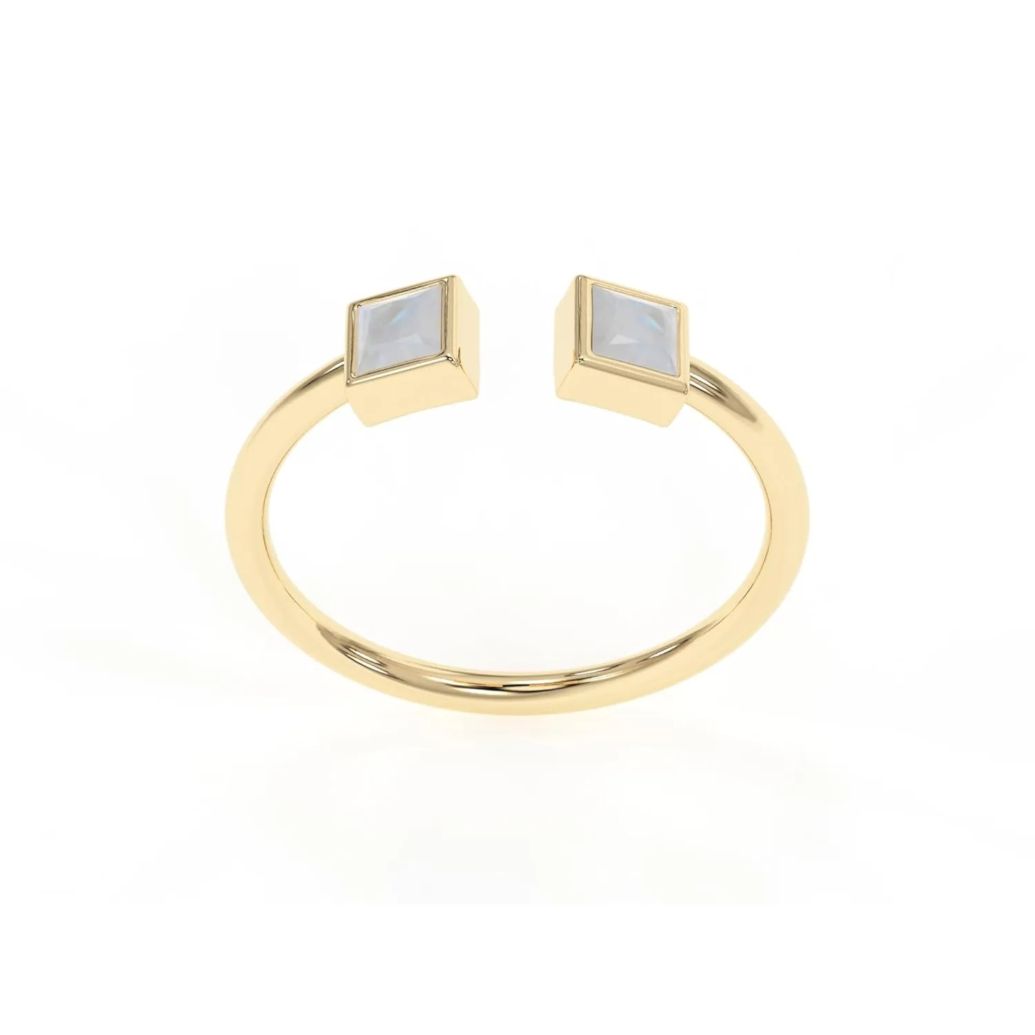 Natural Moonstone Rings, 18K Gold Rings for Women Teen Girls That Don't Tarnish - Real 925 Sterling Silver Rings, Stackable, Chunky, Dainty June Birthstone Gifts (Anillos Para Mujer, Square - Size 6)