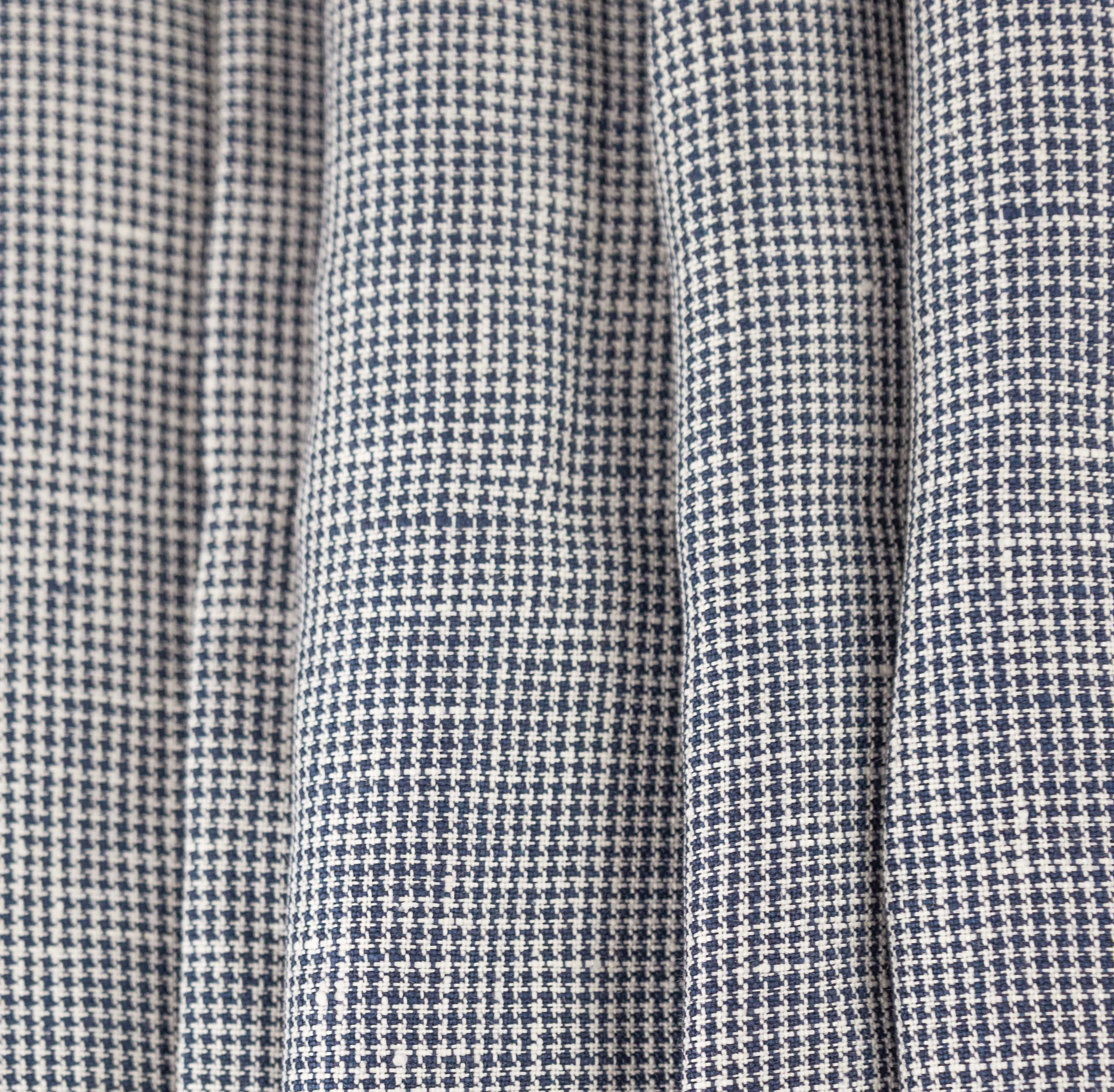 Navy & Ivory Houndstooth Linen- $14.00 yd.