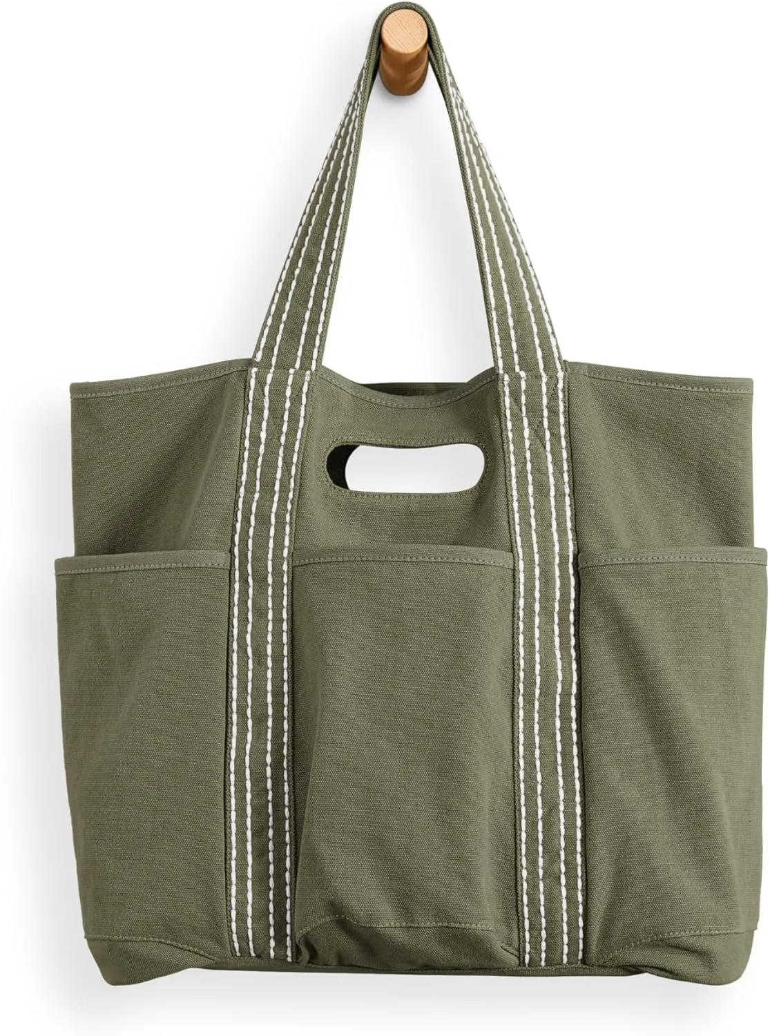 ODODOS 29L Oversized Canvas Tote Bag Large Capacity Open Top Shoulder Bags for Gym Workout Shopping Beach Travel