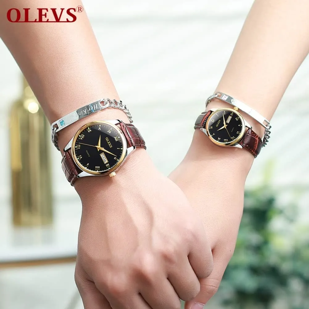 OLEVS Classic Watches for Women Analog Quartz Watch Stainless Steel Rugged Waterproof Watches Roman Numeral Unique Calendar Date Business Wrist Watch