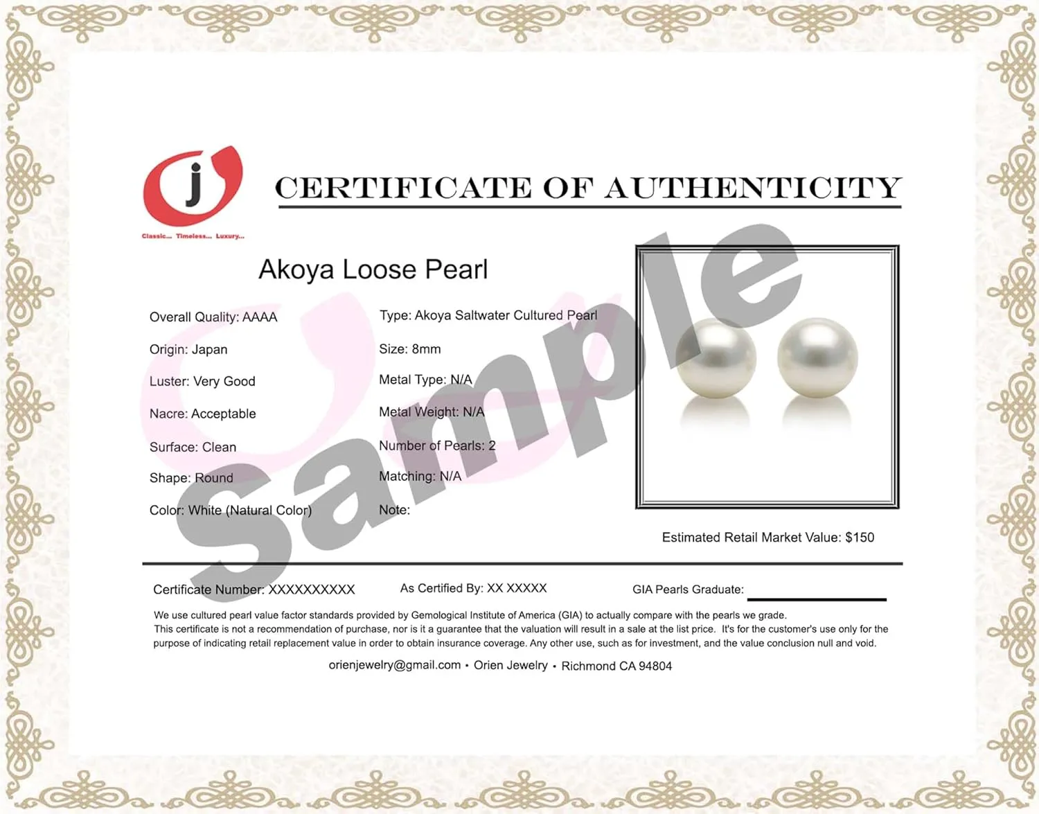 Pair of Japanese Akoya Loose Cultured Pearls AAAA Graded White Color 5-10mm Half Ful or Undrilled for Jewelry Making Rings, Pendants, Earrings Add On Beads ??Orien Jewelry