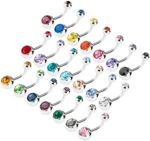 PartyKindom 1Bag Stainless Steel Belly Rings Decorative Navel Studs with Random Colors Skin Piercing Jewelry for Parties Dance Performances and Fashion Accessories
