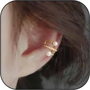 Pearl Ear Cuffs - Non-Piercing Cartilage Earrings for Women - Stocking Stuffers & Jewelry Gifts