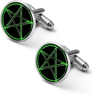 Pentagram Glow In Dark Novelty Cufflinks Shirt Cuff Links Accessories Business Wedding Jewelry