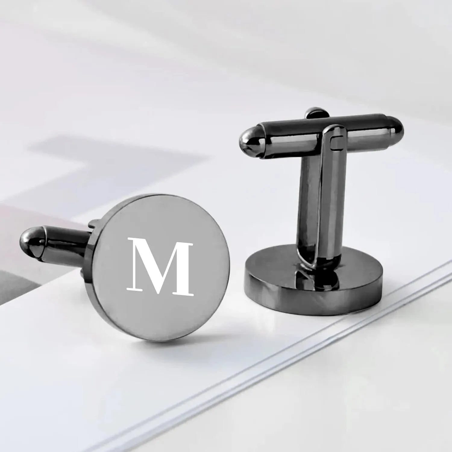 Personalized Cufflinks for Men,Custom Mens Initial Cufflinks Name Cufflinks Cutomized Engraving Jewelry Accessories for Father Dad Brother Boyfriend Husband Wedding Birthday Gift