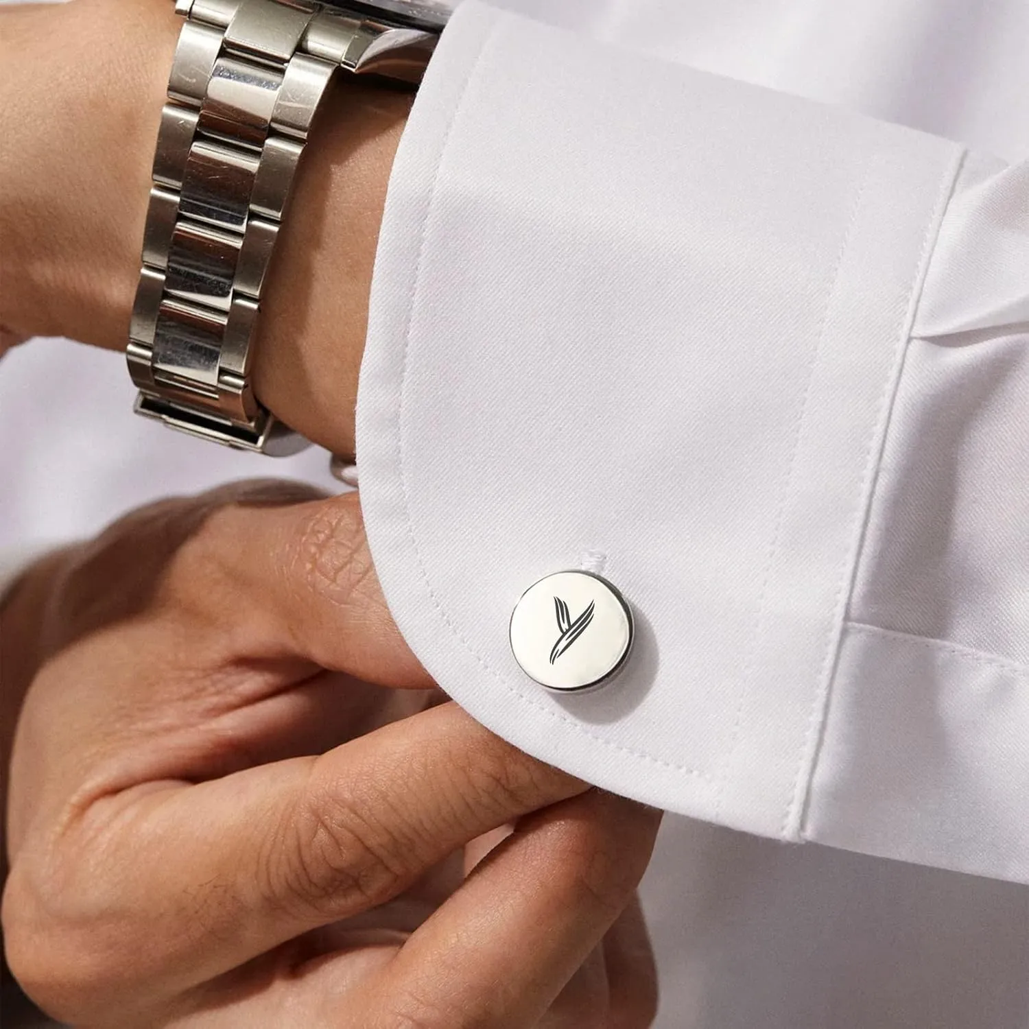 Personalized Cufflinks for Men,Custom Mens Initial Cufflinks Name Cufflinks Cutomized Engraving Jewelry Accessories for Father Dad Brother Boyfriend Husband Wedding Birthday Gift
