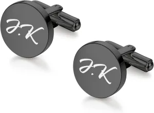Personalized Cufflinks for Men,Custom Mens Initial Cufflinks Name Cufflinks Cutomized Engraving Jewelry Accessories for Father Dad Brother Boyfriend Husband Wedding Birthday Gift