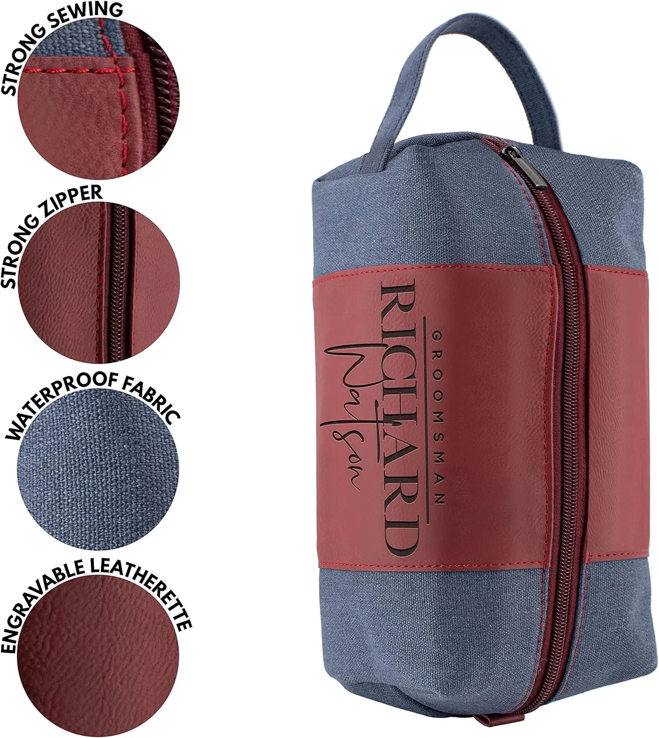 Personalized Groomsmen Gifts, Custom Men Toiletry Bags - Groomsman Gifts for Wedding