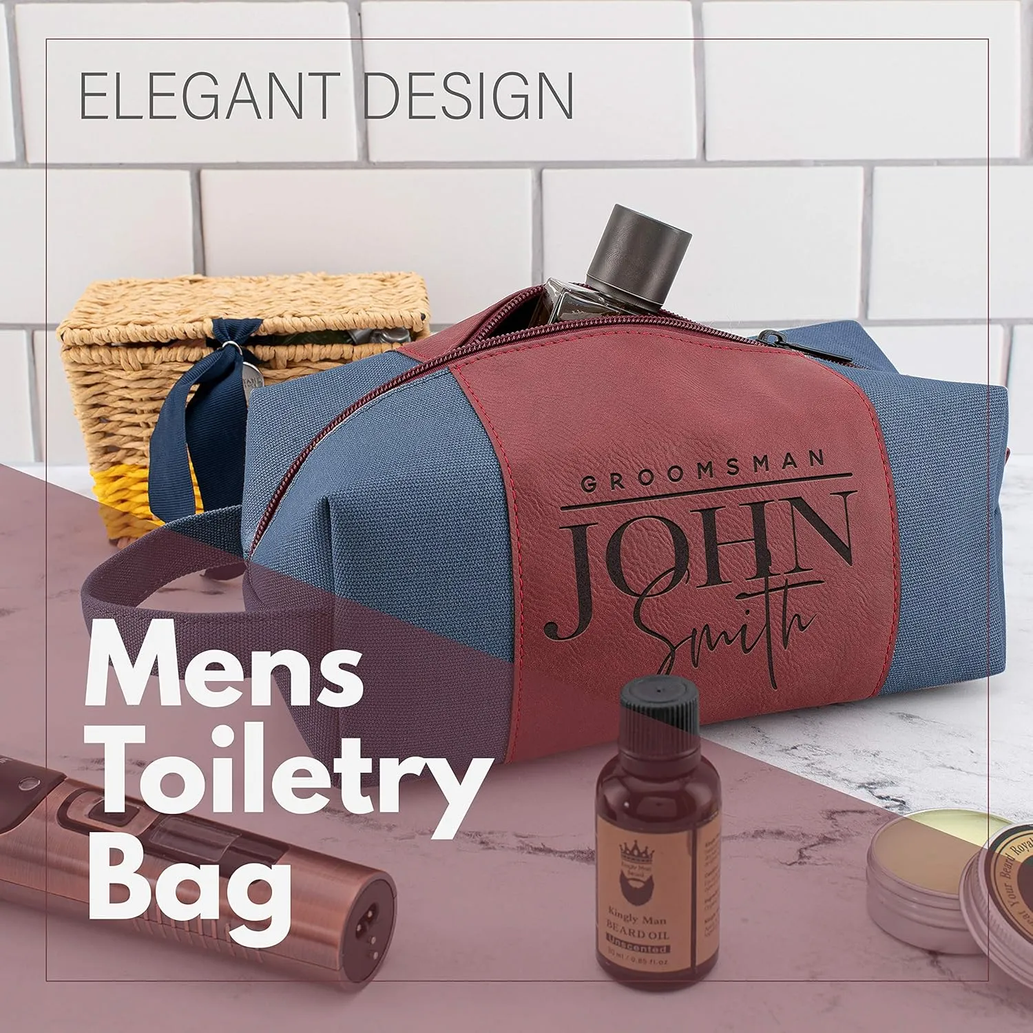 Personalized Groomsmen Gifts, Custom Men Toiletry Bags - Groomsman Gifts for Wedding