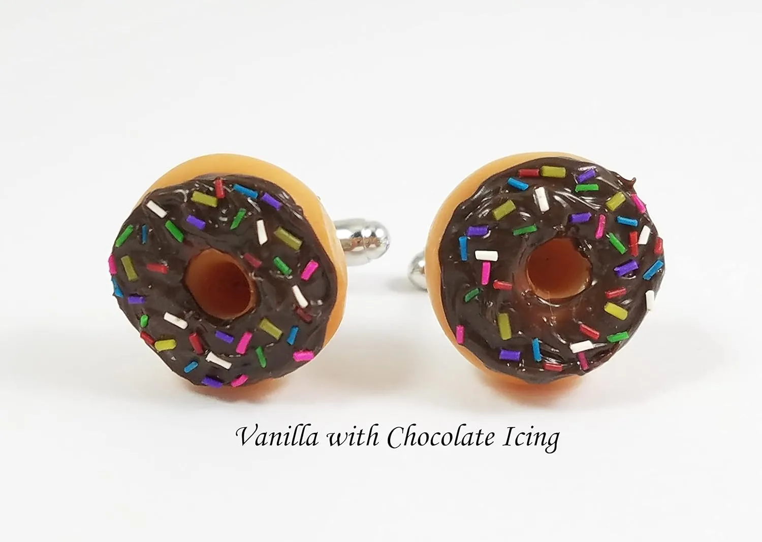 Pink Strawberry Donut Cufflinks - Customize Your Own Flavor (Cufflinks, Pink Strawberry, Standard)