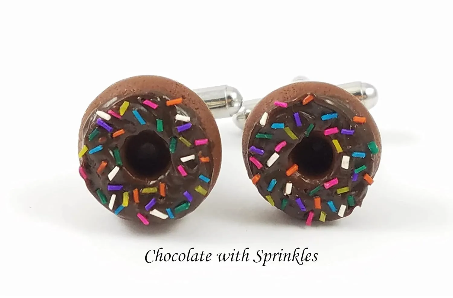 Pink Strawberry Donut Cufflinks - Customize Your Own Flavor (Cufflinks, Pink Strawberry, Standard)