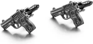 Pistol Cufflinks for Men, Pistol Cufflinks, Handguns Cuff Links, Black Pistol Shirt Tuxedo Cufflinks, Punk Cufflinks French Cufflinks, Best Man Wedding Cufflinks