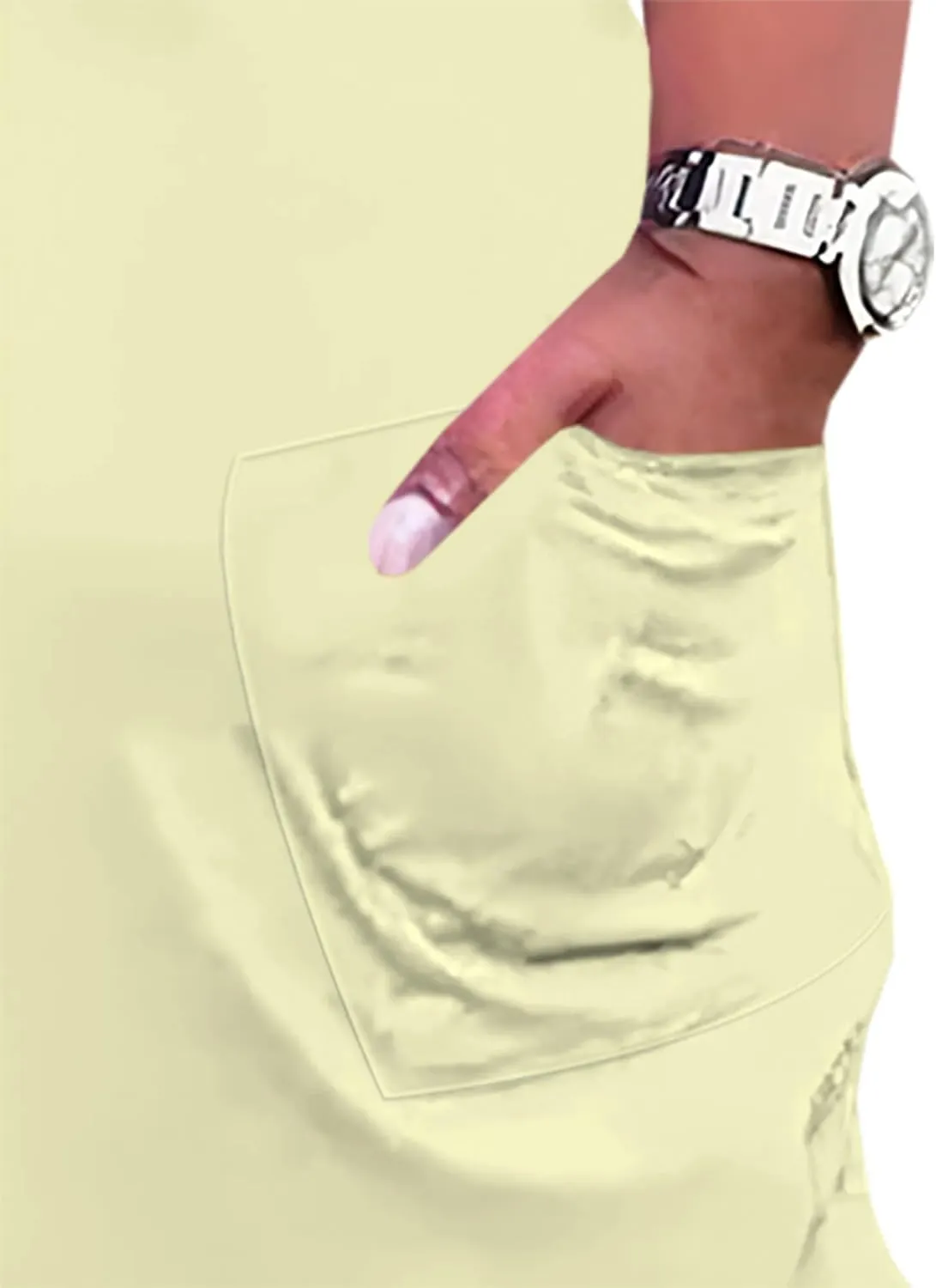 Plus Size Casual Loose Dress for Curvy Women Summer V Neck Short Sleeve T Shirt Loose Midi Dresses with Pockets