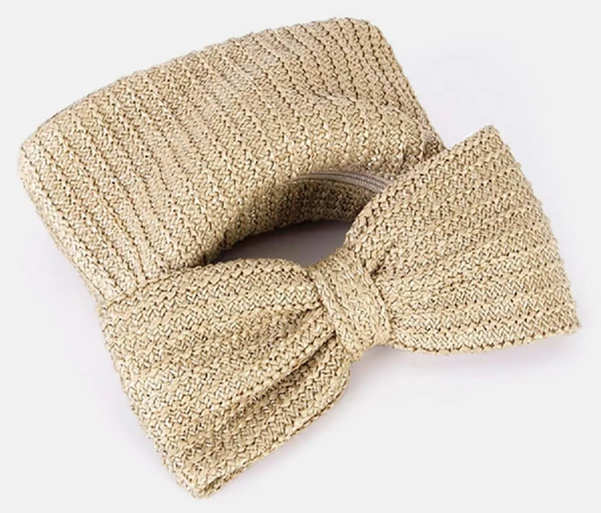 Pocadri Bow Straw Woven Purse for Women Handbag Summer Beach Evening Envelope Wallet Flap Phone Clutch Party Wedding