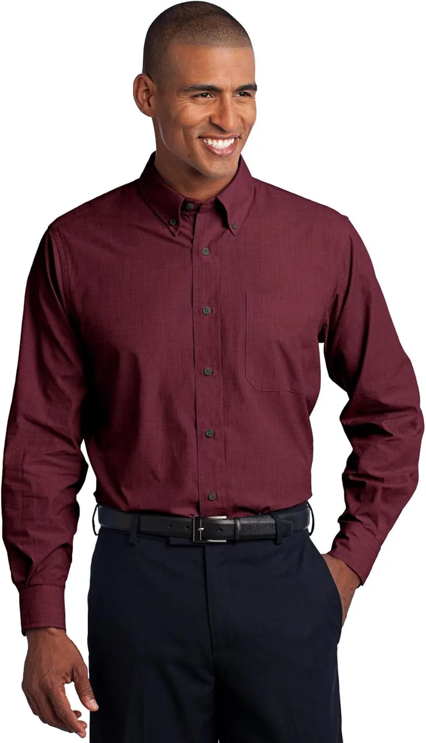Port Authority Men's Crosshatch Easy Care Button-Down Shirt