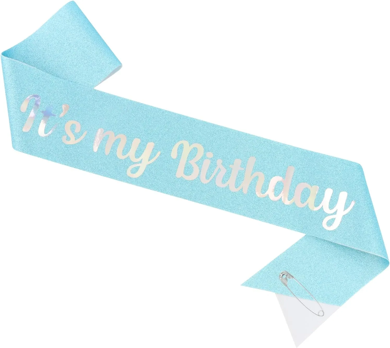 Princess Birthday Set - Rhinestone Tiara, Sweet Happy Sash & Headband, Party Accessories - Blue