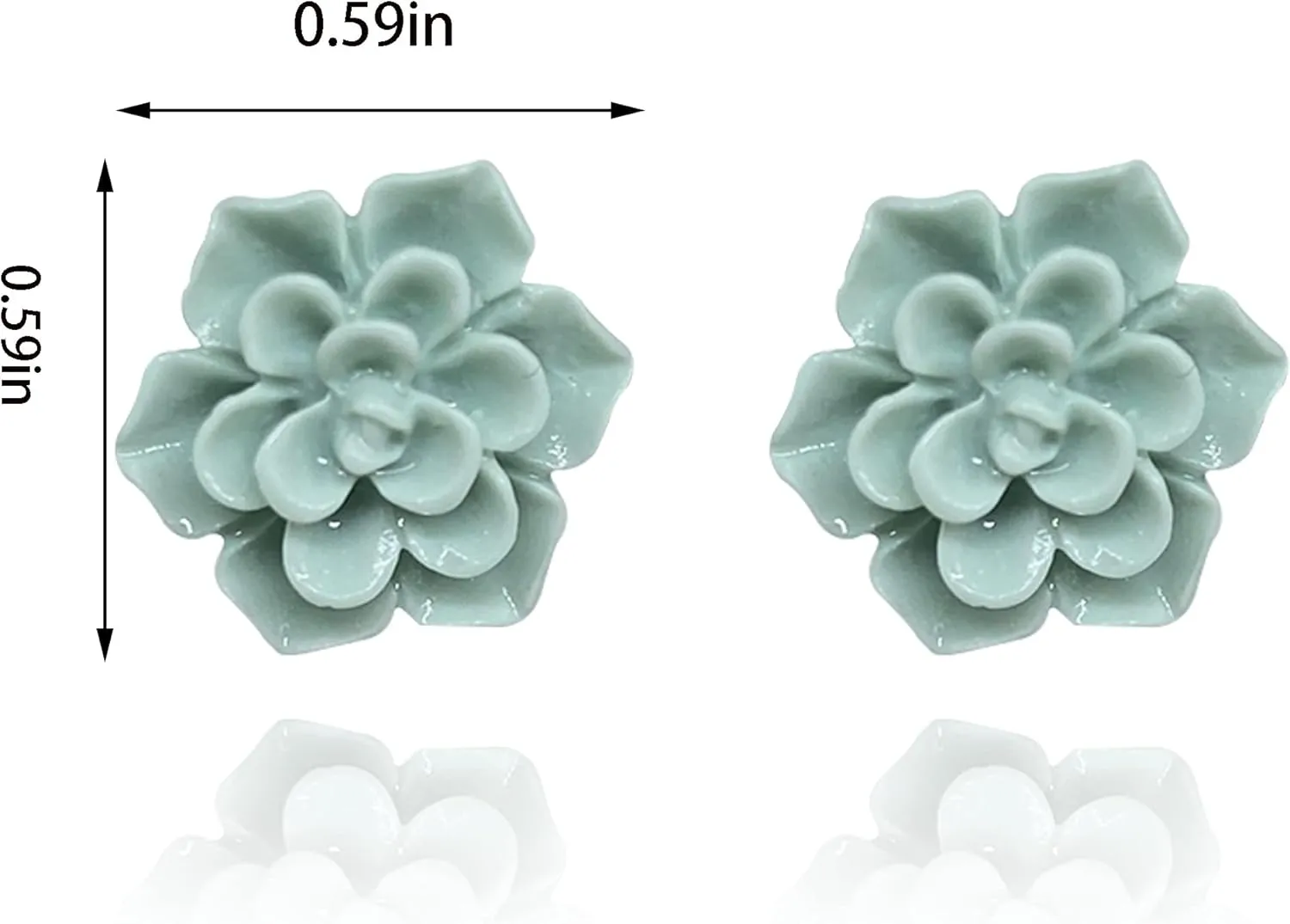 QUPENGXU Succulent Plant Earrings Hypoallergenic Resin Flower Jewelry Earrings For Women