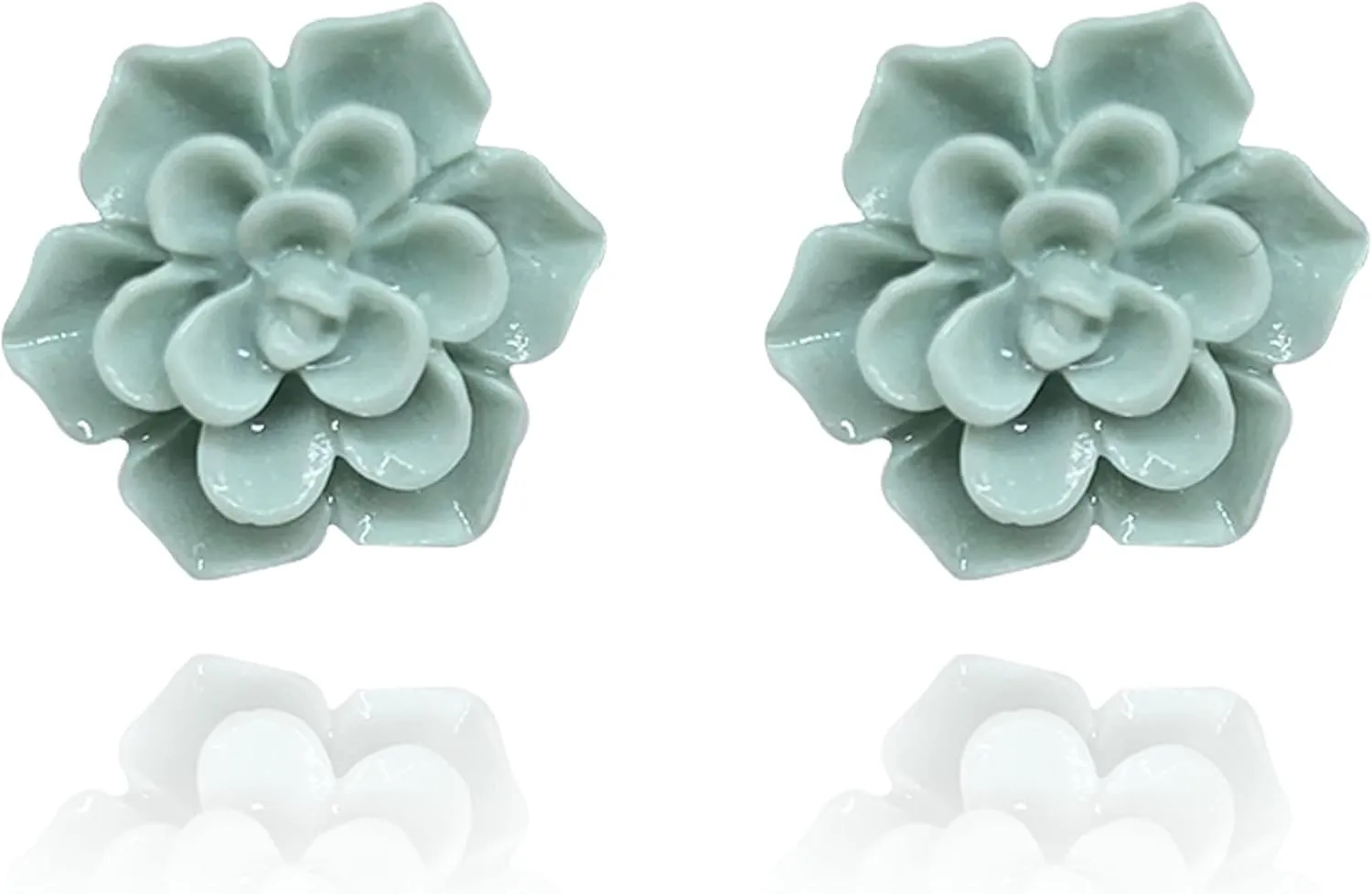 QUPENGXU Succulent Plant Earrings Hypoallergenic Resin Flower Jewelry Earrings For Women