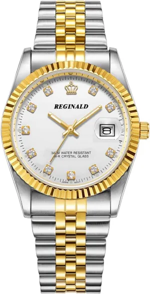 Reginald Watches for Women Fashion Watch Luminous Hands Sapphire Stainless Steel Quartz Rome Dial Gold Watches