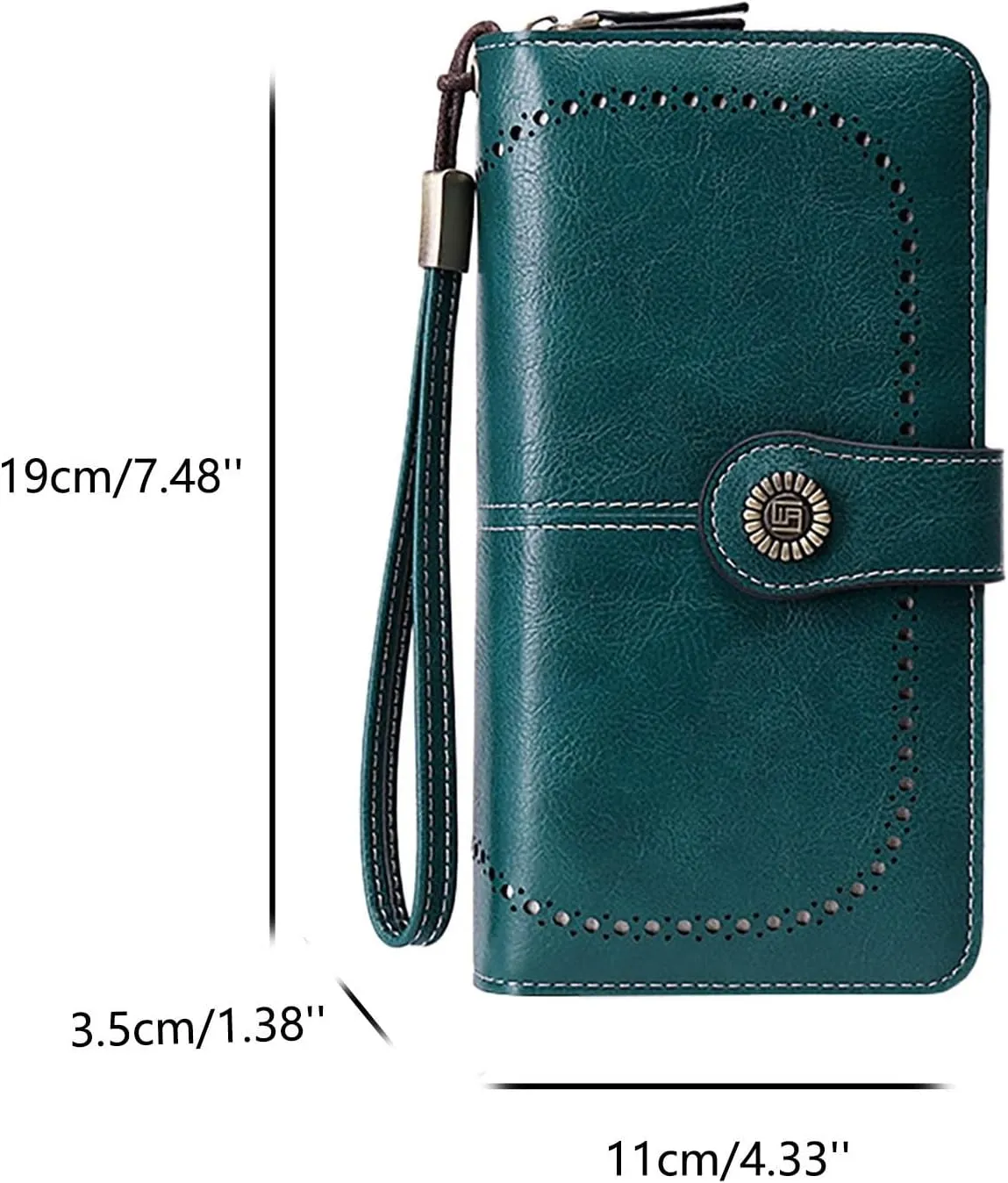 Rfid Wallet Women, Leather Wallet Wristlet, Zip Around Bifold Rfid Blocking Large Capacity Credit Card Wallet Clutch Purses
