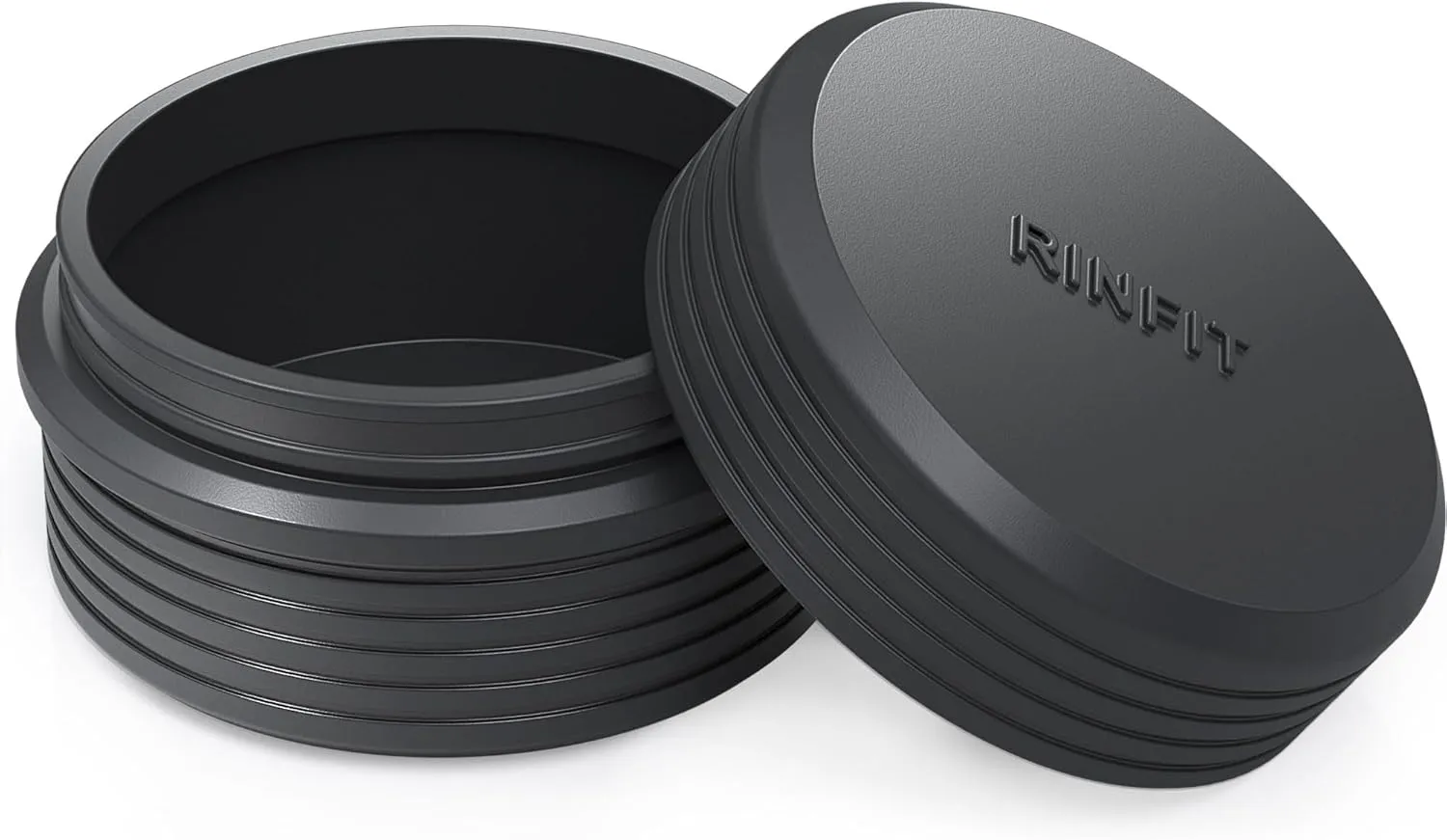 Rinfit Silicone Box for Silicone Rings - 30 Ring Capacity, Travel Organizer for Rings - Compact & Stylish Storage Solution - Black