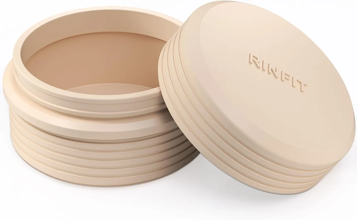 Rinfit Silicone Box for Silicone Rings - 30 Ring Capacity, Travel Organizer for Rings - Compact & Stylish Storage Solution - Nude
