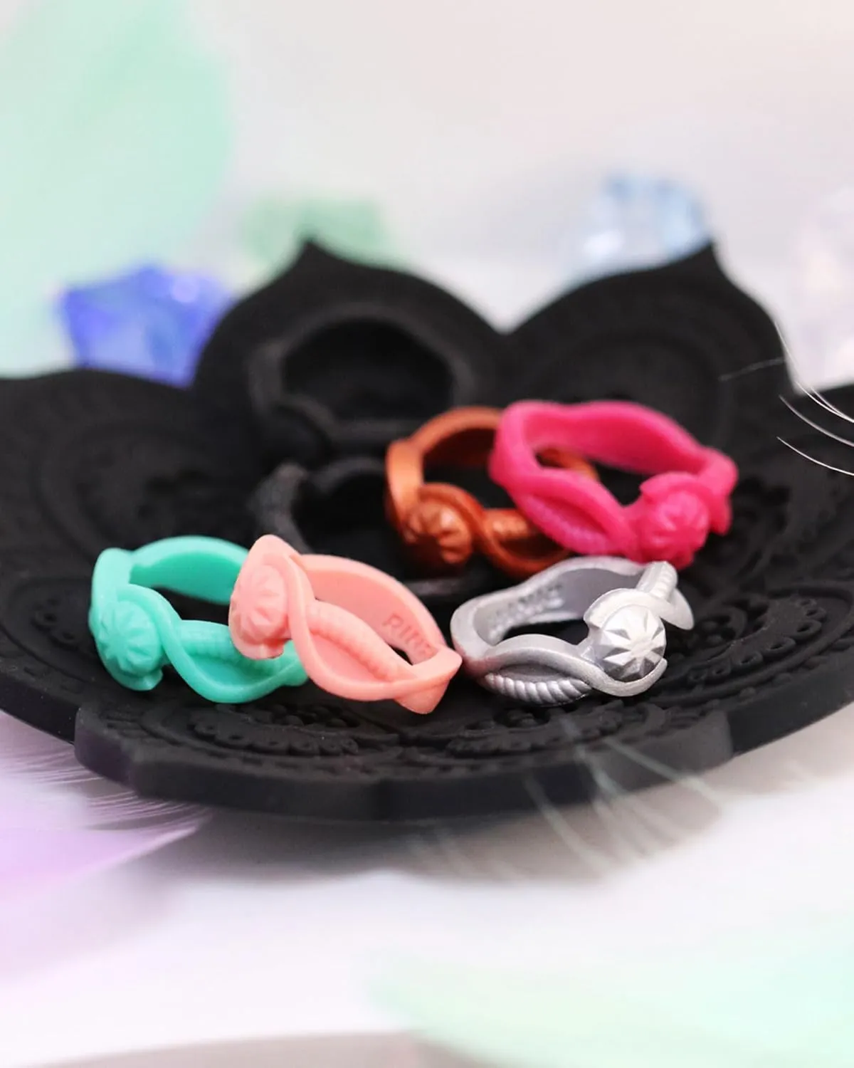 Rinfit Silicone Rings for Women - Rubber Ring Women - Bridal or Promise Rings - Round & Pear Silicone Wedding Bands - Patented Design