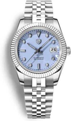 RollsTimi Men's Watches Luxury Men's Automatic Watches NH35A Movement 10Bar Waterproof Luminous Sapphire Glass Stainless Steel Strap Business Work Sports Casual Dress Watches Elegant Gifts for Men