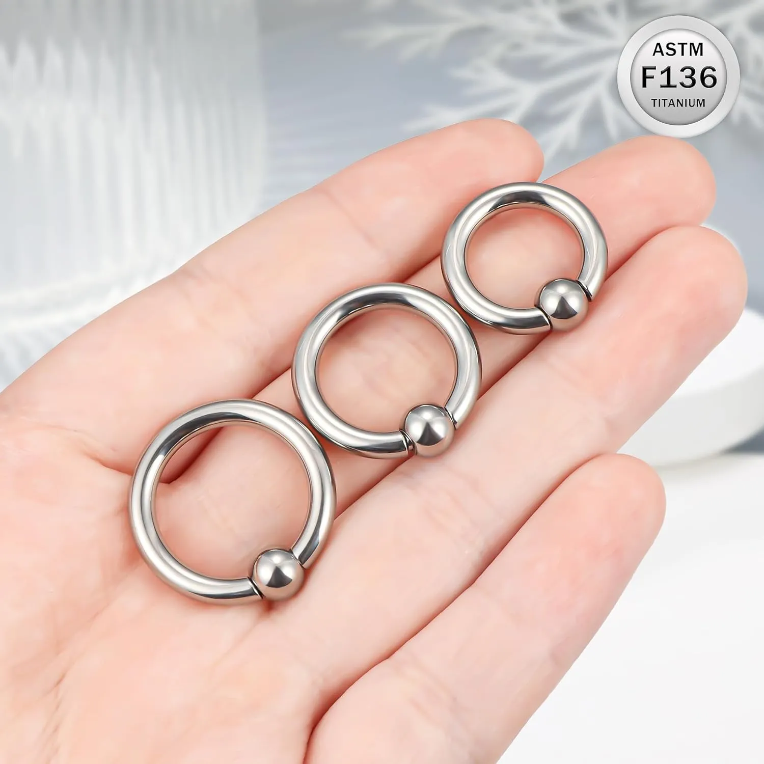 Ruifan Titanium Nose Rings Hoops Septum Rings Nose Clicker Ring Gauges PA Lip Tragus Helix Cartilage Daith Rook Sleeper Earring Body Piercing Jewerly for Women Men 20G 18G 16G 14G 8G 6G 4G 2G 6MM-19MM