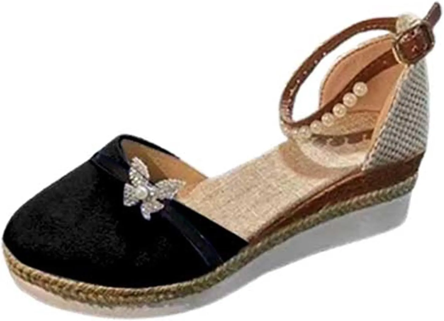 Sandals for Women Dressy Summer Ankle Strap Closed Toe Espadrille Wedge Sandals Dressy Platform Wedge Casual Shoes