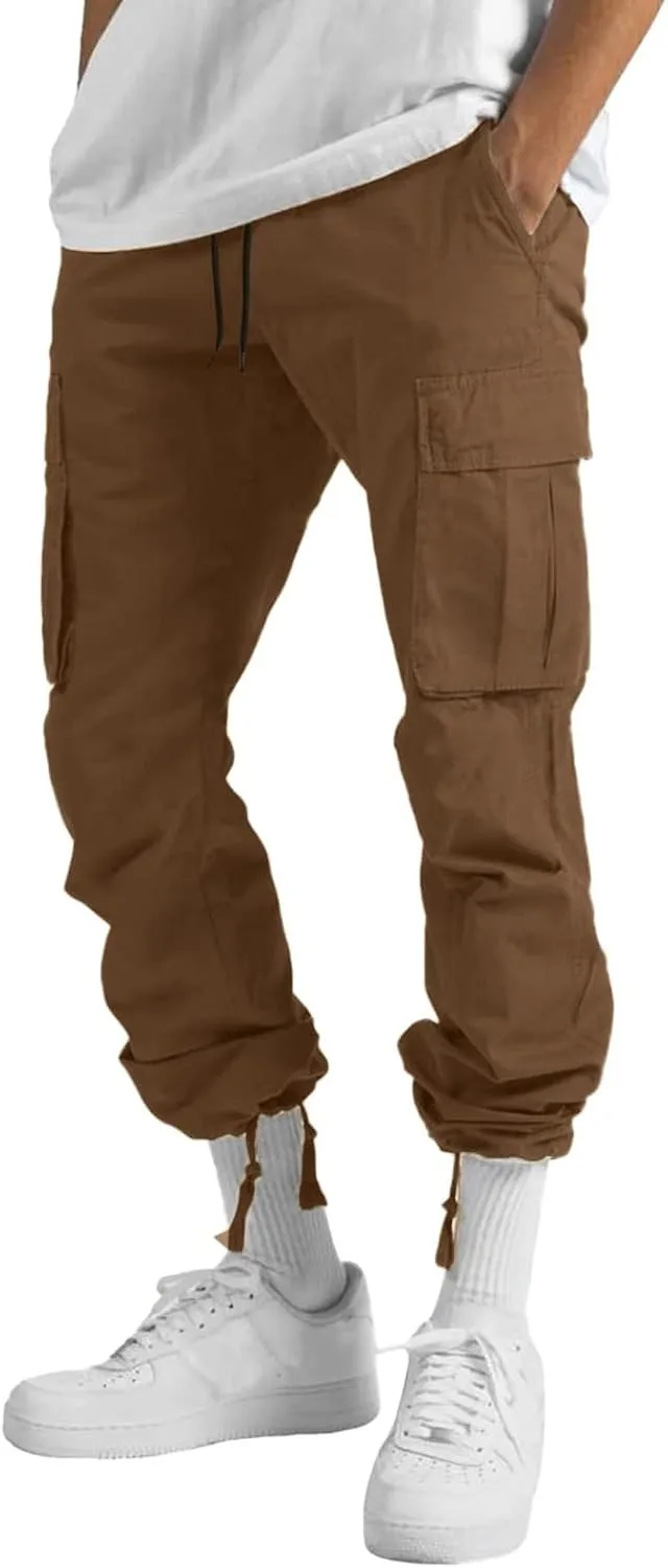 sdbrld Cargo Pants For Men Mens Casual Relaxed Fit Beach Pants Streetwear Baggy Trousers Cargo Pants with Zipper Pockets