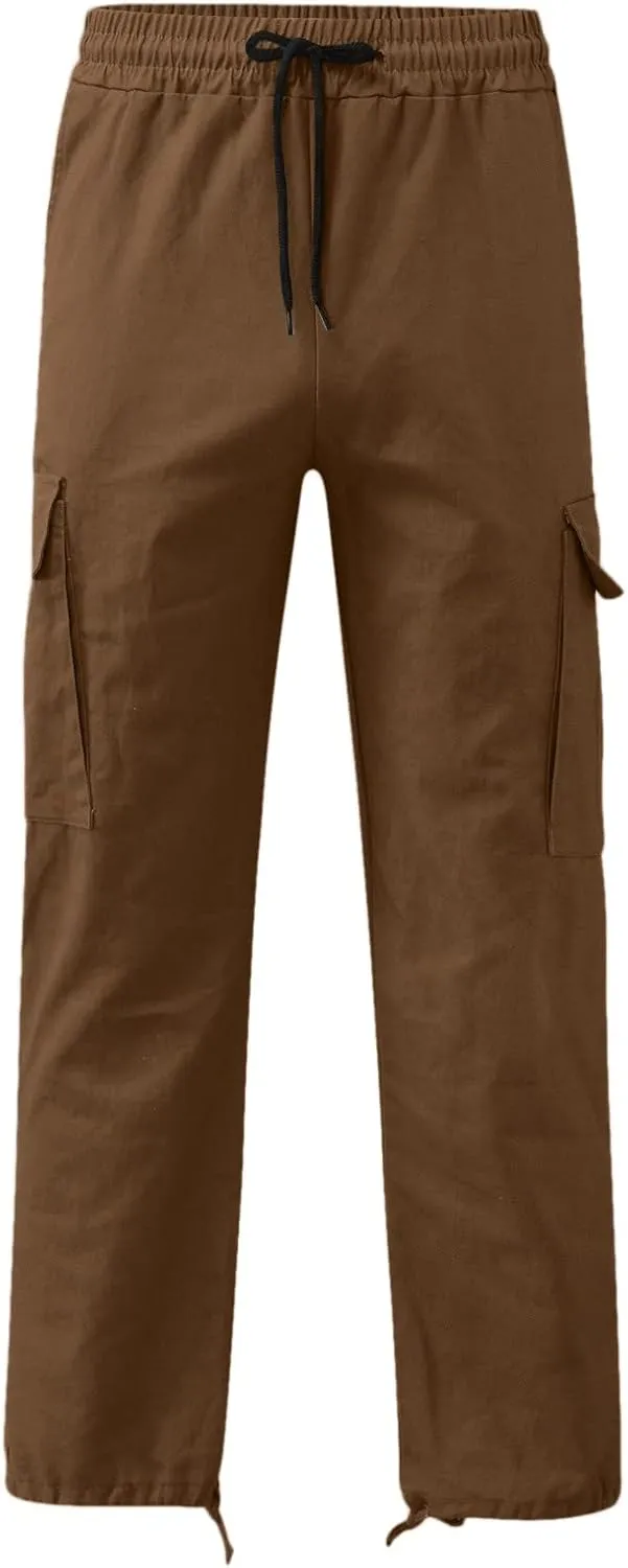 sdbrld Cargo Pants For Men Mens Casual Relaxed Fit Beach Pants Streetwear Baggy Trousers Cargo Pants with Zipper Pockets