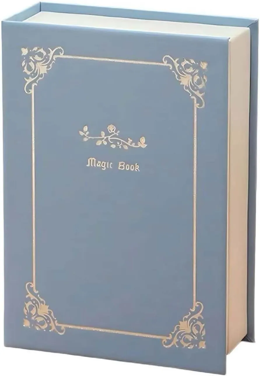 Secret Book Jewelry Organizer BoxHidden Travel Case for Necklaces & Rings,Plush Velvet Lining - Sleek Trick to Hide Treasures on Your Shelf! (Magic Book for Women & Bookworms!) (Blue)