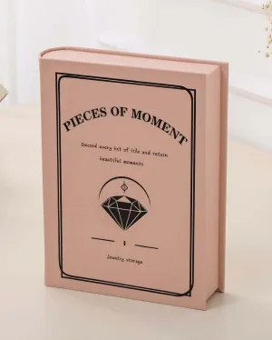 Secret Book Jewelry Organizer BoxHidden Travel Case for Necklaces & Rings,Plush Velvet Lining - Sleek Trick to Hide Treasures on Your Shelf! (Magic Book for Women & Bookworms!) (Pink)