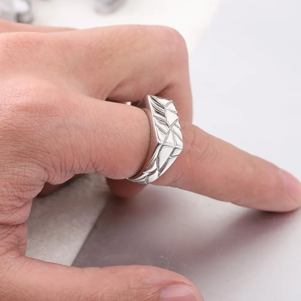 Signet Band Rings for Men Women Stainless Steel Band Rings Round/Square/Ellipse Shape Classical Simple Plain Size 6-12 