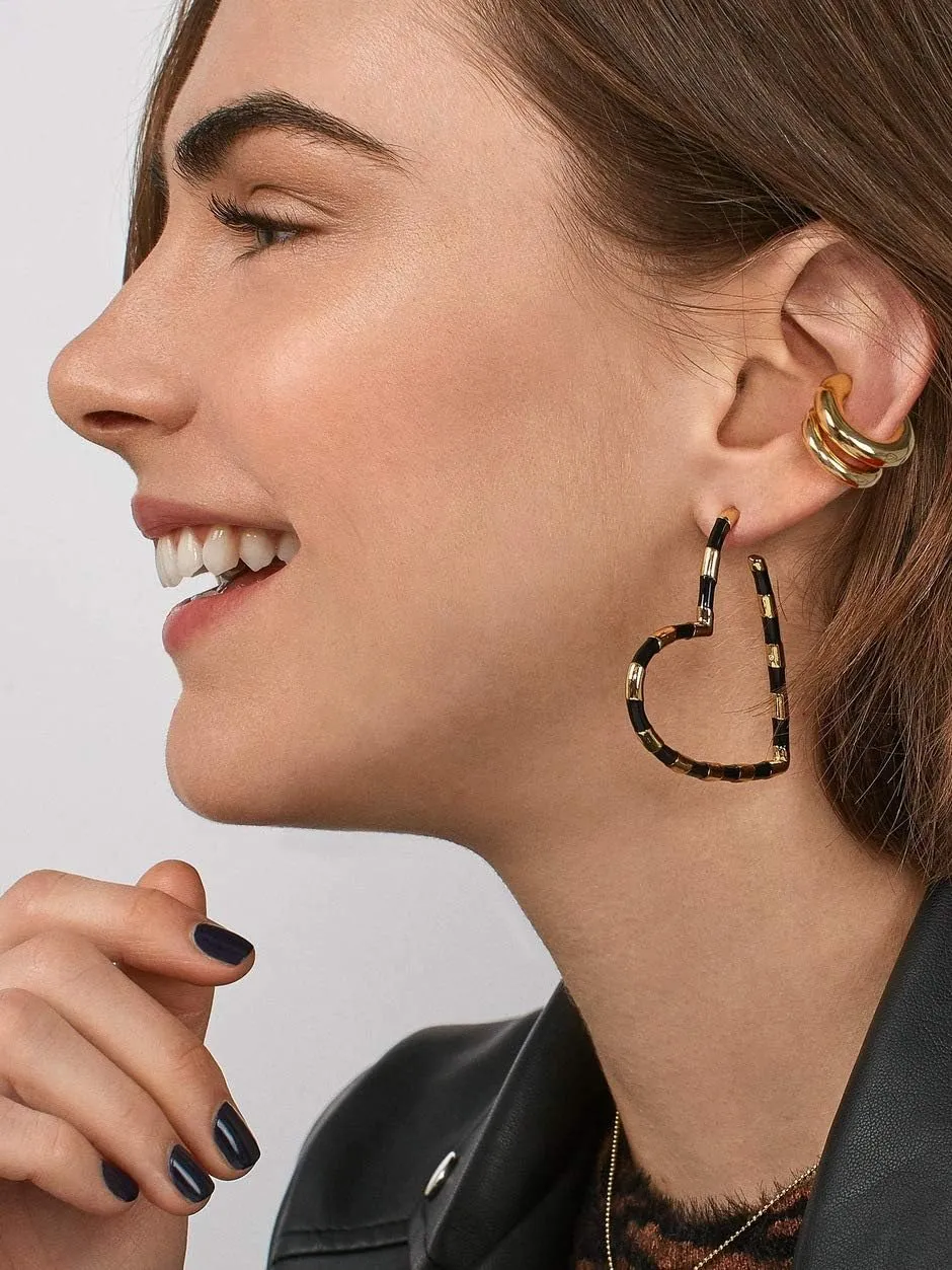 Silver Ear Cuffs for Women Non Piercing Cubic Zirconia Sparkling Huggie Ear Cuff Earrings Gold Cuff Fake Earrings Cartilage Earrings