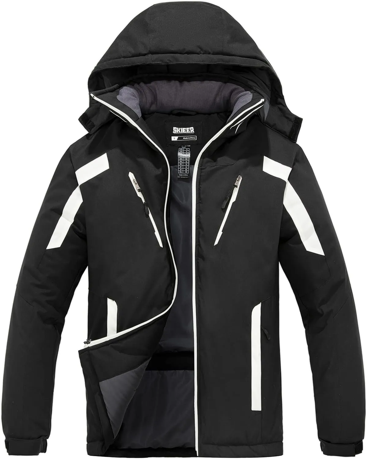 Skieer Men's Waterproof Ski Jacket Winter Snow Coat Windproof Snowboarding Jackets Warm Raincoat
