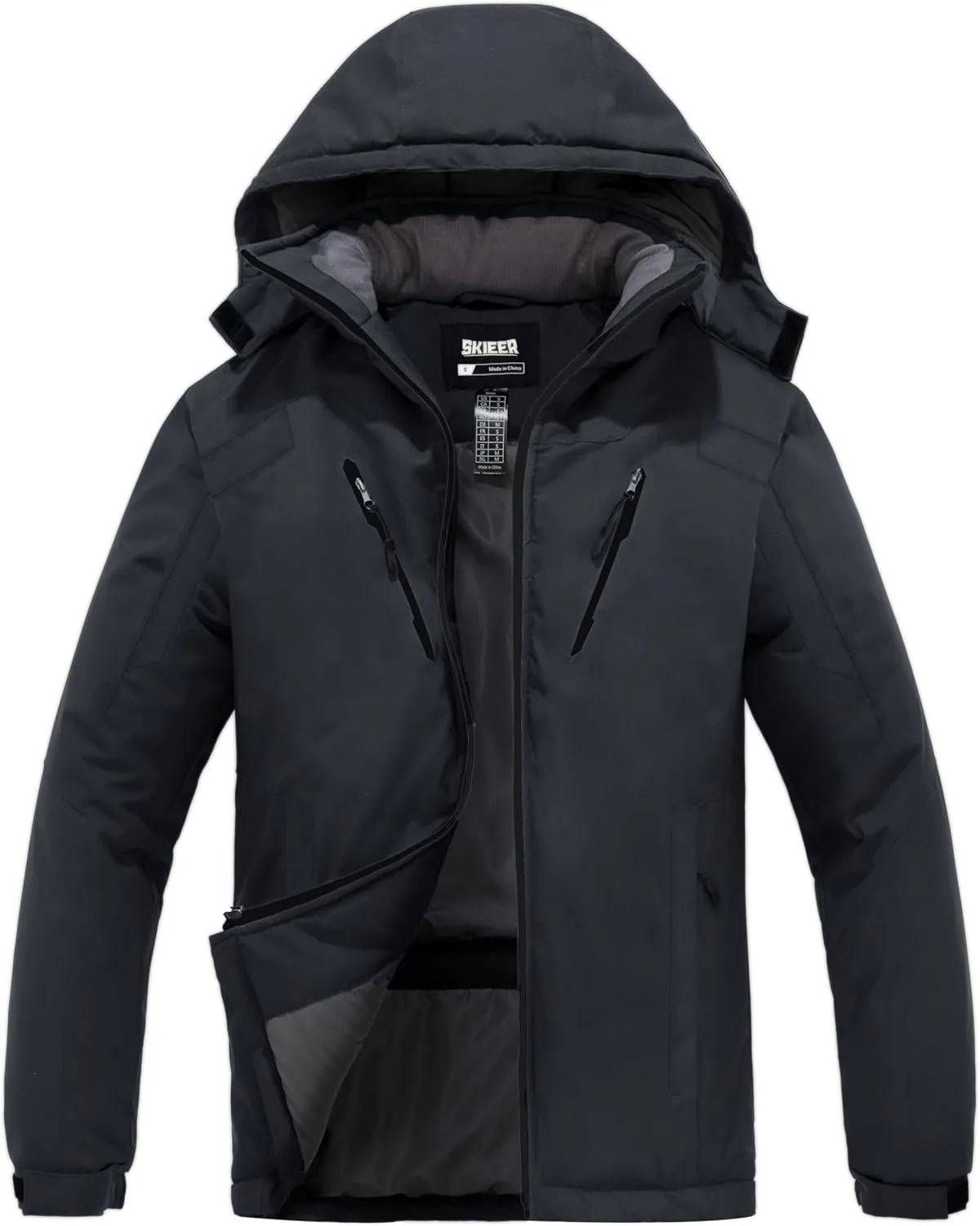 Skieer Men's Waterproof Ski Jacket Winter Snow Coat Windproof Snowboarding Jackets Warm Raincoat