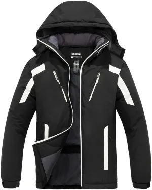 Skieer Men's Waterproof Ski Jacket Winter Snow Coat Windproof Snowboarding Jackets Warm Raincoat