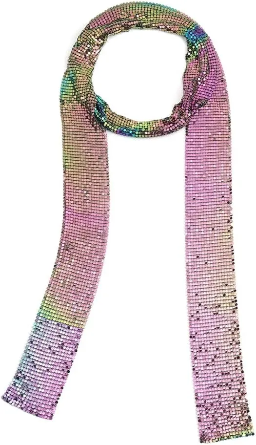 Skinny Scarf Sequined Scarf Choker Necklace Collar Necklace Metallic Clavicle Chain