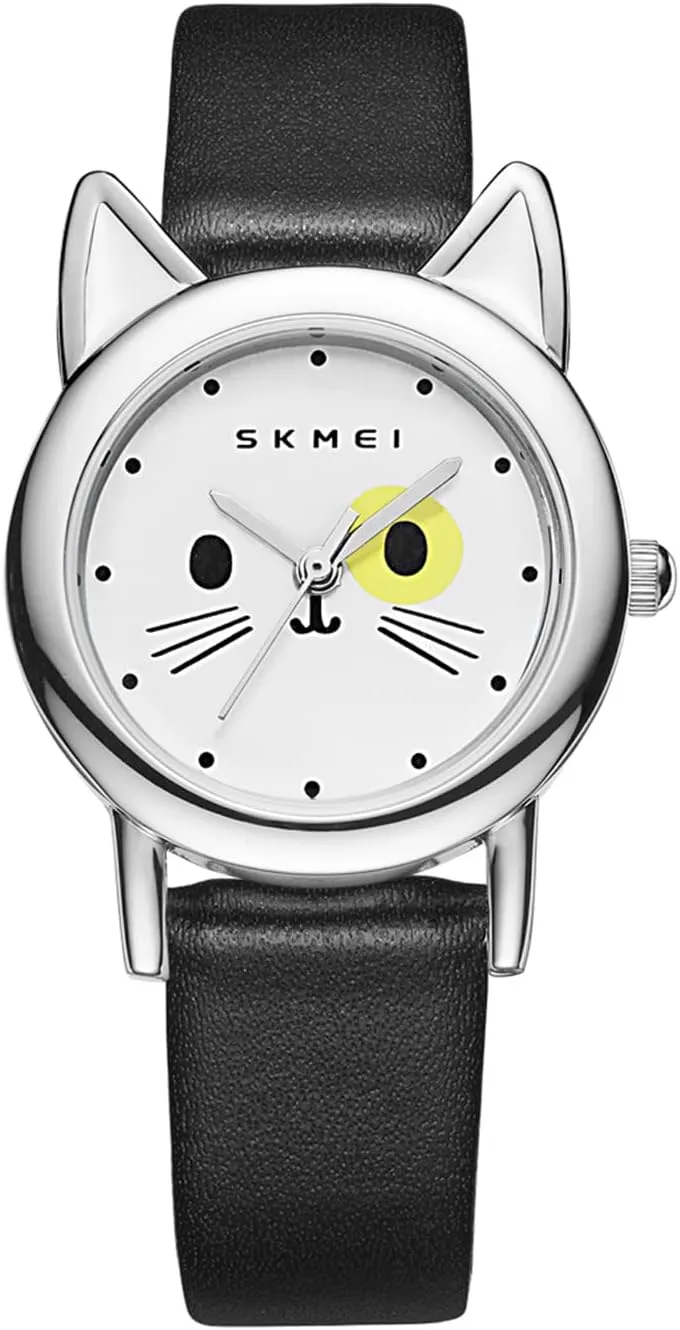 SKMEI Women's Watch, Leather Elegant Wrist Watch for Women Lady, Fashion Dress Waterproof Quartz Watches for Women with Small Dial
