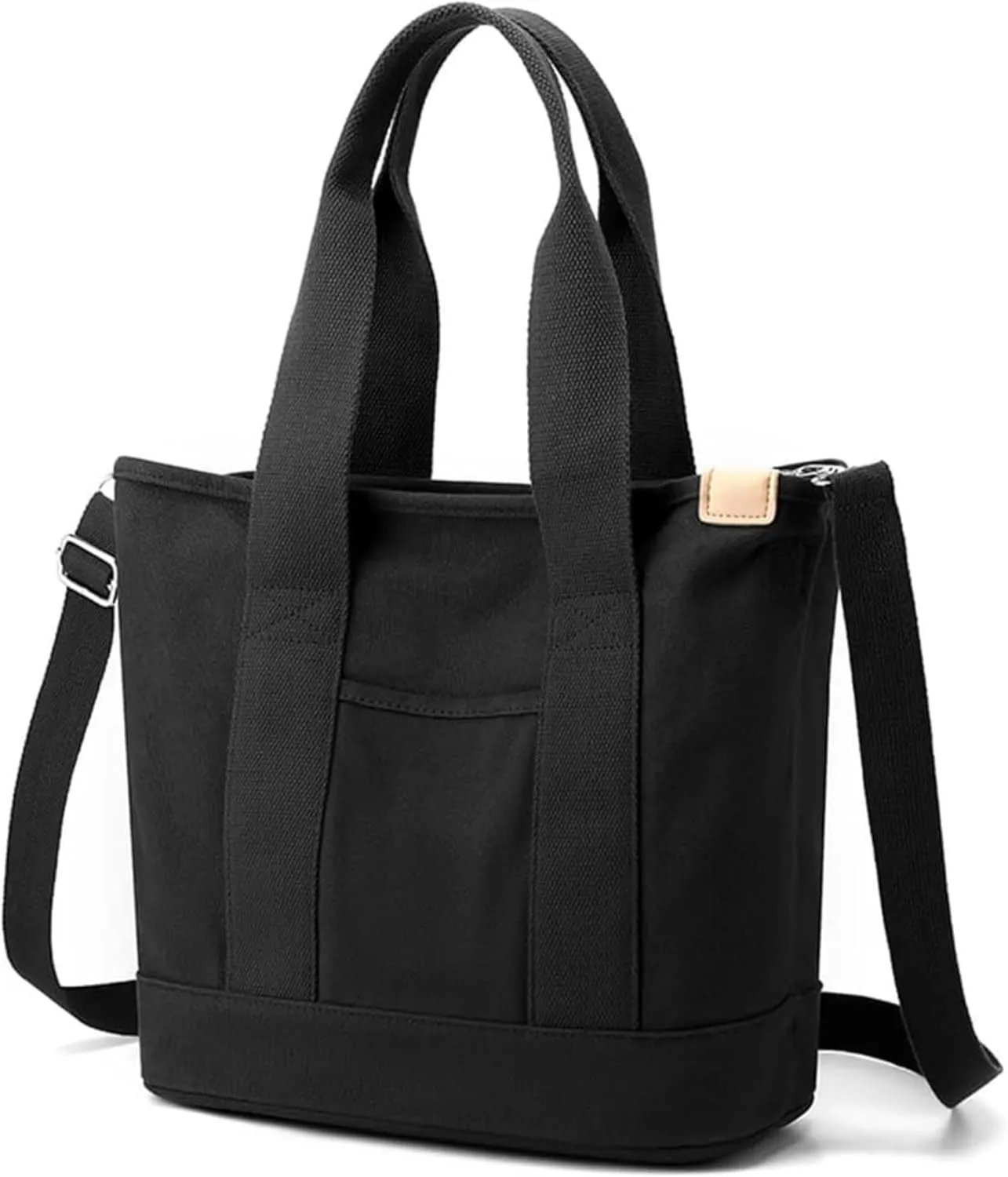 Small Tote Bag with Zipper Canvas Tote Bags Crossbody Bag with Compartments Shoulder Bag Satchel Hobo Bag Messenger Bag