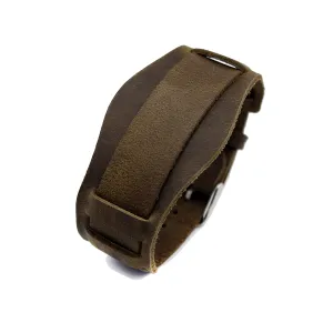 Soft thin handmade leather watch strap with bund pad unstitched 18 mm 16mm lugs retro style design