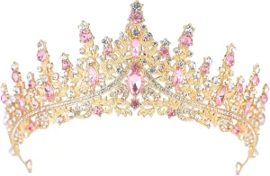 Sparkling Crystal Tiaras & Crowns for Women & Girls - Rhinestone Bridal Wedding Headpiece, Princess Birthday Party Hair Accessories